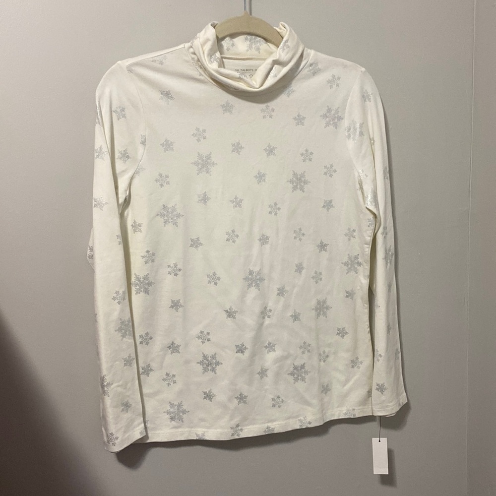 NWT! Talbots Snowflake‎ Turtle Neck